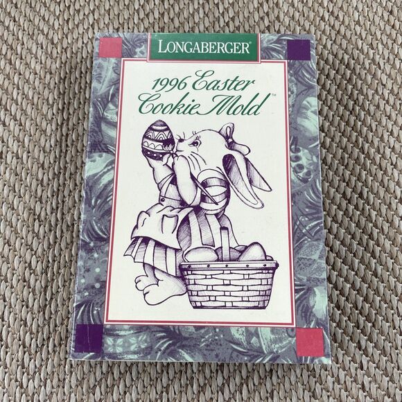 Longaberger 1996 Easter Cookie Mold Rabbit with Basket Eggs Bunny - Picture 1 of 6